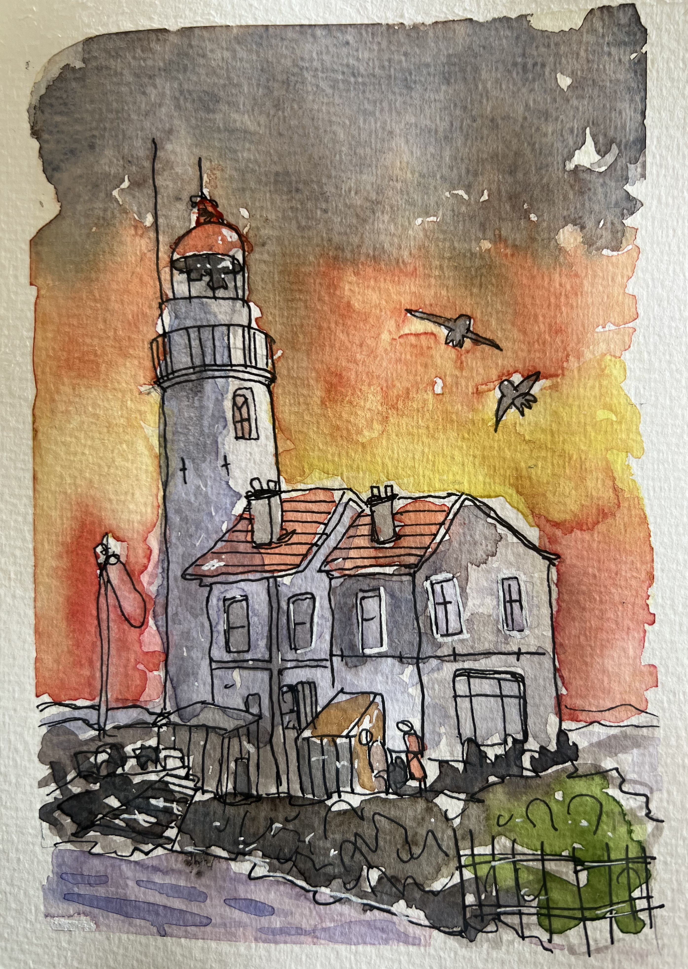 Watercolour painting of a house